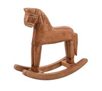 UKCOCO Cheval à Bascule Décoratif en Bois Non Peint, Petite Statue Artisanale 18,5 X 16 X 6,5 Cm, Ornement de Table à Bascule pour Décoration Maison et Bureau, Figurine à Peindre