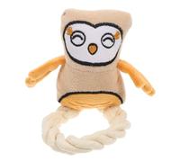 UKCOCO Chouette en Peluche en Corde pour Chien à Mâcher en Coton De Chien Interactif Jouets pour Chiens Qui Couinent Jouets Interactifs pour Chiens Orange Flanelle