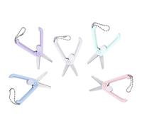 UKCOCO Ciseaux à Broder Pliables en Acier Inoxydable Lot de 5 Mini Ciseaux Portables pour Bureau et Loisirs Créatifs, Coupe-Fil Précis pour Tissu et Fil