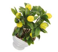 UKCOCO Citronnier Artificiel Pot Plastique Décoratif Intérieur Plante Faux Realiste pour Bureau Salon Cuisine Ornement sans Entretien Décoration Maison Moderne