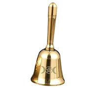 UKCOCO Clochette Décorative à Main en Laiton Or Motif Pentagramme, Artisanat Fin Vintage pour Rituel et Contemplation, Accessoire Wiccan Rétro Élégant