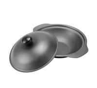 UKCOCO Cocotte Fonte avec Couvercle Fonte Pot de Cuisson Résistant Aux Chocs pour Riz et Poulet Braisé Chauffe Rapide et Conservation Chaleur Poignée Anti-brûlure Multi-usage pour