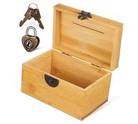 UKCOCO Coffre au Trésor en Bois avec Serrure Boîte à Souvenirs Pirate pour Garçon et Rangement Vintage Décoratif Tirelire Petite Taille pour Fête