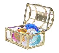 UKCOCO Coffre Au Trésor pour Joyaux Acryliques Colorés Jeu été Piscine Boîte Pirate Sécurisée pour Fêtes et Couleur Couleur
