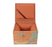 UKCOCO Coffret à Bijoux Rétro en Velours Orange Petit Format 13,5 X 12 X 9,5 Cm, Boîte D’emballage Présent pour Boucles D’oreilles et Bagues, Rangement Polyvalent pour Bracelets,