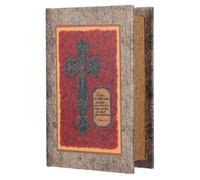 UKCOCO Coffret de Rangement de Faux Livre Vintage Petit Format Boîte Décorative en Bois Ajourée Cachette Secrète pour Bijoux et Souvenirs Rangement Sécurisé pour Maison et Bureau