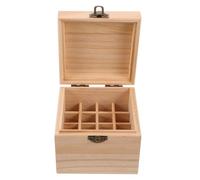 UKCOCO Coffret Organisateur en Bois pour Huiles Essentielles 16 Compartiments 10 Ml, Étui Rangement Parfum et Vernis à Ongles, Boîte Portable pour Usage Domestique et Voyage
