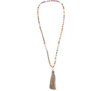 UKCOCO Collier Bohème Long Multicolore pour Femmes Pendentif Pompon Perles Faites Main Style Ethnique Vintage Bijoux D’Été Plage et Tenue Décontractée
