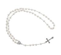 UKCOCO Collier de Chapelet Perles pour Femmes Croix Catholique Bijoux Accessoire Aesthetic et Unique