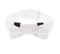 UKCOCO Collier Décoratif pour Chien Nœud en Toile 100% Coton, Taille S Blanc, Accessoire Souple pour Chiots et Chats, pour Fêtes Canines et Séances Photo