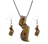 UKCOCO Collier Et Boucles Oreilles Verre Spirale Parure Créative Bijoux Pendentifs Cadeau Occasions Spéciales