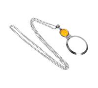 UKCOCO Collier Loupe De Lecture Vintage Pendentif En Métal Léger Portable Pour Femmes Loisirs Créatifs Couture Grossissement 8x Bijoux Jaune