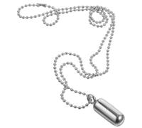 UKCOCO Collier Pendentif Capsules Acier Inoxydable avec Design Ouvrable Homme Acier Chaîne Billes Ajustable Étui Pilules Polyvalent et Sécurisé