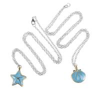 UKCOCO Collier Pendentif Coquillage et Étoile de Mer en Coquille Naturelle Tour de Cou Bohème pour Femmes Bijoux d'Été Plage Accessoires Mode Océan Collier Couples Romantique