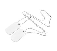 UKCOCO Collier Pendentif Militaire Inoxydable Double Face, Chaîne Argenté pour Hommes, Plaque D’identification Personnalisable, Accessoire, Acier Inoxydable, Couleur Acier, Taille Standard