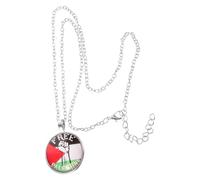 UKCOCO Collier Pendentif Palestine Esthétique en Alliage Inoxydable, Chaîne de Cou Féminine, Pendentif Peace And Love, Bijou Symbolique pour Femme, Usage Quotidien et Présent Significativo