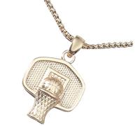 UKCOCO Collier pour Hommes et Garçons Pendentif Panier de Basket en Alliage Or, Style Fashion, pour Mariage et Saint-valentin