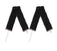 UKCOCO Collier Ras du Cou pour Femme en Sequins Noir, 2 Pièces, Design Unique et Stylé, Danse Vie Quotidienne