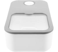 UKCOCO Conteneur à Lessive avec Couvercle Coulissant Boîte de Rangement en Plastique Gris Compatible Lave-Vaisselle pour Organisation Buanderie Récipient Doseur Pratique pour Lessive