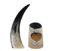UKCOCO Corne à Boire Viking Grosse Capacité 25-30 Cm en Corne de Bœuf Naturelle Robuste pour Amateurs de Bière Décoration Médiévale et Rustique Unique Artisanale