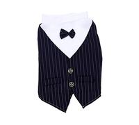 UKCOCO Costume pour Animaux De Compagnie Faire La Fête Costumes De Petit Chien Soir Costumes pour Grands Chiens Tenues Bal De Smoking De Chien Animal De Compagnie Arc Navy Polyester