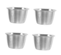 UKCOCO Coupelles à Sauce en Acier Inoxydable, Lot de 4, Rondes Argenté