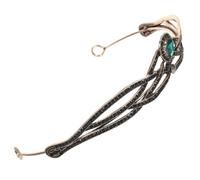 UKCOCO Couronne Baroque Rétro en Métal Doré Antique Pierres Vertes Accessoire Coiffure pour Fête Halloween et Séance Photo Décoration Élégante pour Femmes et Mariées