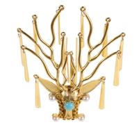UKCOCO Couronne de cheveux traditionnelle chinoise en forme de tête de | Ornement de coiffure en métal pendant, style palais vintage et cour, idéal pour les spectacles de danse cosplay Hanfu.