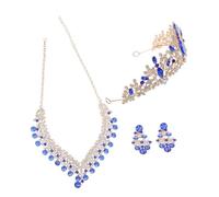 UKCOCO Couronne De Mariée Cristal Collier Et Boucles D'oreilles Ensemble Bijoux Pour Femme Style Déesse