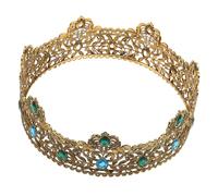 UKCOCO Couronne D'homme à Cristaux pour Fête et Anniversaire, Couronne de Roi Vintage Légère et Ajustée, Accessoire Cosplay Royal Élégant pour Déguisement et Événement Festif