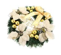 UKCOCO Couronne Suspendue Lumineuse, Couronne de Noël Décorative, Or, Plastique PVC, Décoration LED Romantique pour Porte et Chambre, Fête de Noël