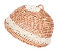 UKCOCO Couvercle Alimentaire en Osier Tissé Naturel, Dôme de Protection Rond 30 Cm, Gâteau et Pizza, Couverture Alimentaire Réutilisable Cuisine et Restaurant, Accessoire Pratique