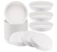 UKCOCO Couvercles en Papier Jetables 75 CM Blancs 100 Pcs Étanches et Anti-Déversement Recyclables pour Gobelets à Cappuccino Thé Smoothies - Usage Hôtel Restaurant Salon de Thé