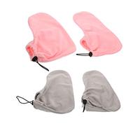 UKCOCO Couvre-pieds Chauffant Paraffine 2 Paires Taille Unique Enveloppement Spa Beauté Pieds Sensibles Bien-être Soin à Domicile Rose Clair et Gris