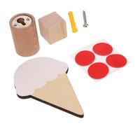 UKCOCO Crochet Mural Adhésif Décoratif en Bois Massif Motif Glace Blanc Crème, Petit Crochet Mural pour Serviettes, Chapeaux et Manteaux, Rangement Chambre Garçon et Filles, la Cuisine