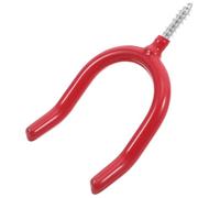 UKCOCO Crochet Mural en U en Métal Revêtement Vinyle, Crochet Utilitaire Robuste Rouge, Support pour Outils de Jardin et Garage, pour Organiser Abris et Ateliers, Fixation Vissée Simple,