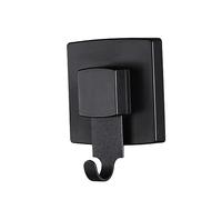 UKCOCO Crochet Ventouse Acier Inoxydable Noir pour Cuisine et Salle de Bain Accroche Mural Sans Perçage avec Système Installation par Aspiration Accessoire Pratique et Durable pour Coats