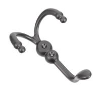 UKCOCO Crochets Métalliques Muraux Triple Branche Gris Perle, Porte-manteau Robuste pour Vêtements, Chapeaux et Paquet, Patères Décoratives pour Armoire et Vestiaire, Rangement Pratique
