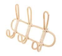 UKCOCO Crochets Tressés en Rotin Naturel, Porte-Serviettes Mural à 3 Crochets, Organisateur pour Vêtements, Adapté pour Balcon, Chambre et Salle de Bain, Décoration Murale
