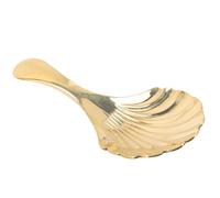 UKCOCO Cuillère à Thé en Laiton Monobloc Petite Taille Ramasse-feuilles Pratique pour Thé en Vrac Accessoire Cuisine Indispensable pour Amateurs de Finition Métal Doré Élégante Nettoyage