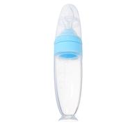 UKCOCO Cuillère Garçon Fille Silicone avec Ventouse et Couvercle Distributeur de Céréales et Riz pour Nourrissons Cuillère Souple Mesurée pour Repas et Doux