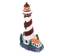 UKCOCO Décoration Aquarium Phare Résine Style Méditerranéen Ornement Paysage Marin pour Bassin Poissons Accessoire Maison et Bureau Modèle Tour Dobservation Rouge