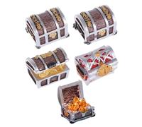 UKCOCO Décoration D'aquarium en Résine 5 Pièces Coffret à Trésors Miniature Léger Ornement Naturel pour Aquarium et Poissons Plusieurs Styles
