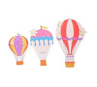 UKCOCO Décoration Murale Facile à Ajuster en Bois Léger 3 Pièces Montgolfière au Design Scandinave Minimaliste pour Chambre ou Salle de Classe