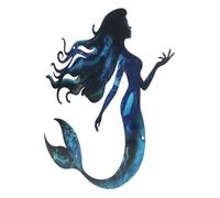 UKCOCO Décoration Murale Sirène En Métal Robuste Pour Jardin Intérieur Et Extérieur, Panneau Décoratif, Art Mural Thème De L’océan Pour Terrasse Et Pelouse