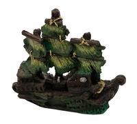 UKCOCO Décoration Petite Cachette Aquarium Épave Bateau Pirate en Résine Résistante à l'eau pour Poissons Betta pour Aquariums d'eau Douce