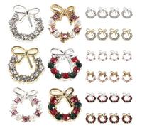 UKCOCO Décorations Nail Art de Noël 30 Pièces - Breloques Nœuds et Couronnes en Alliage Strass et Perles - Accessoires Autocollants pour Ongles Festifs - Kit Manucure pour Fêtes