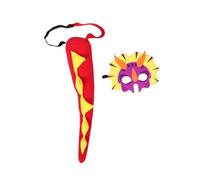 UKCOCO Déguisement Garçon Fille Dinosaure Masque et Queue Tricératops pour Fêtes Danniversaire Jeux de Rôle et Cosplay Costume et Facile à Porter pour Événements Scolaires
