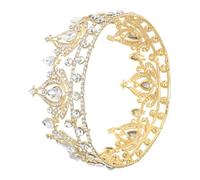 UKCOCO Diadème Couronne de Reine en Alliage Doré Cristaux Accessoire pour Cheveux de Fête Bandeau Luxe pour Mariage Anniversaire et Bal Couvre-Chef Féminin Élégant