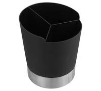 UKCOCO Distributeur de Paille Compact à Trois Compartiments Support pour Cuillères et Agitateurs pour Bar à Pailles Cuisine Noir Réutilisable